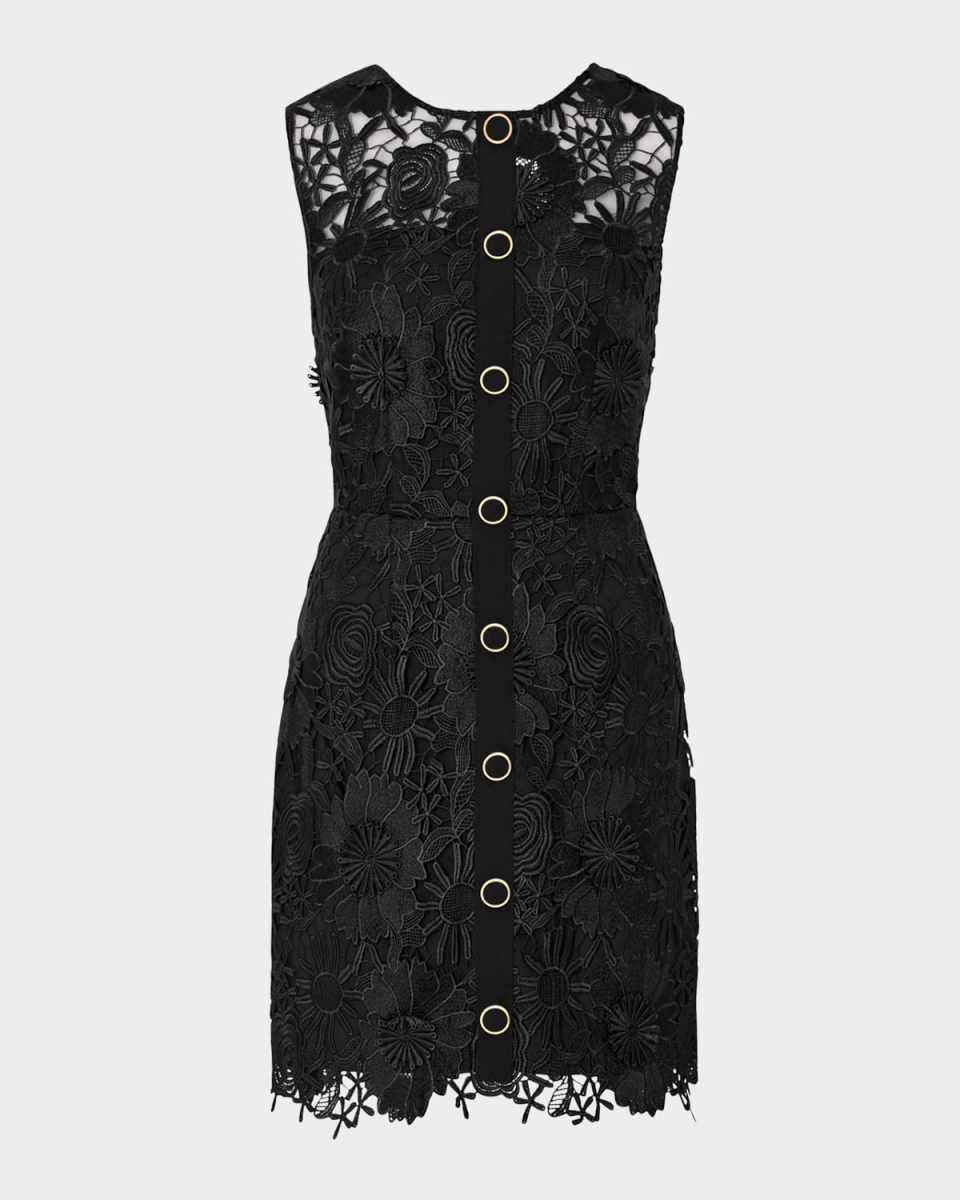 Judy Sleeveless Floral Lace Mini Dress